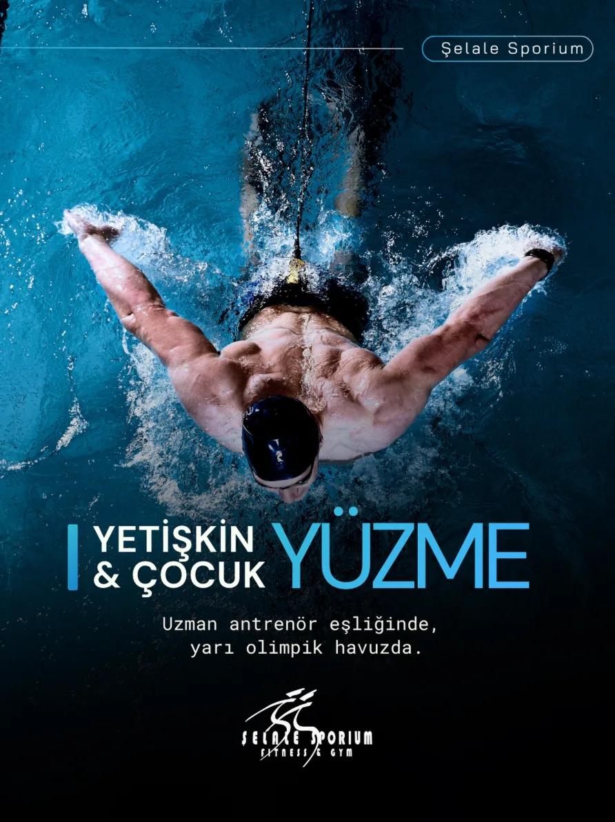 Yetişkin ve çocuk yüzme, uzman antrenör eşliğinde yarı olimpik havuzda